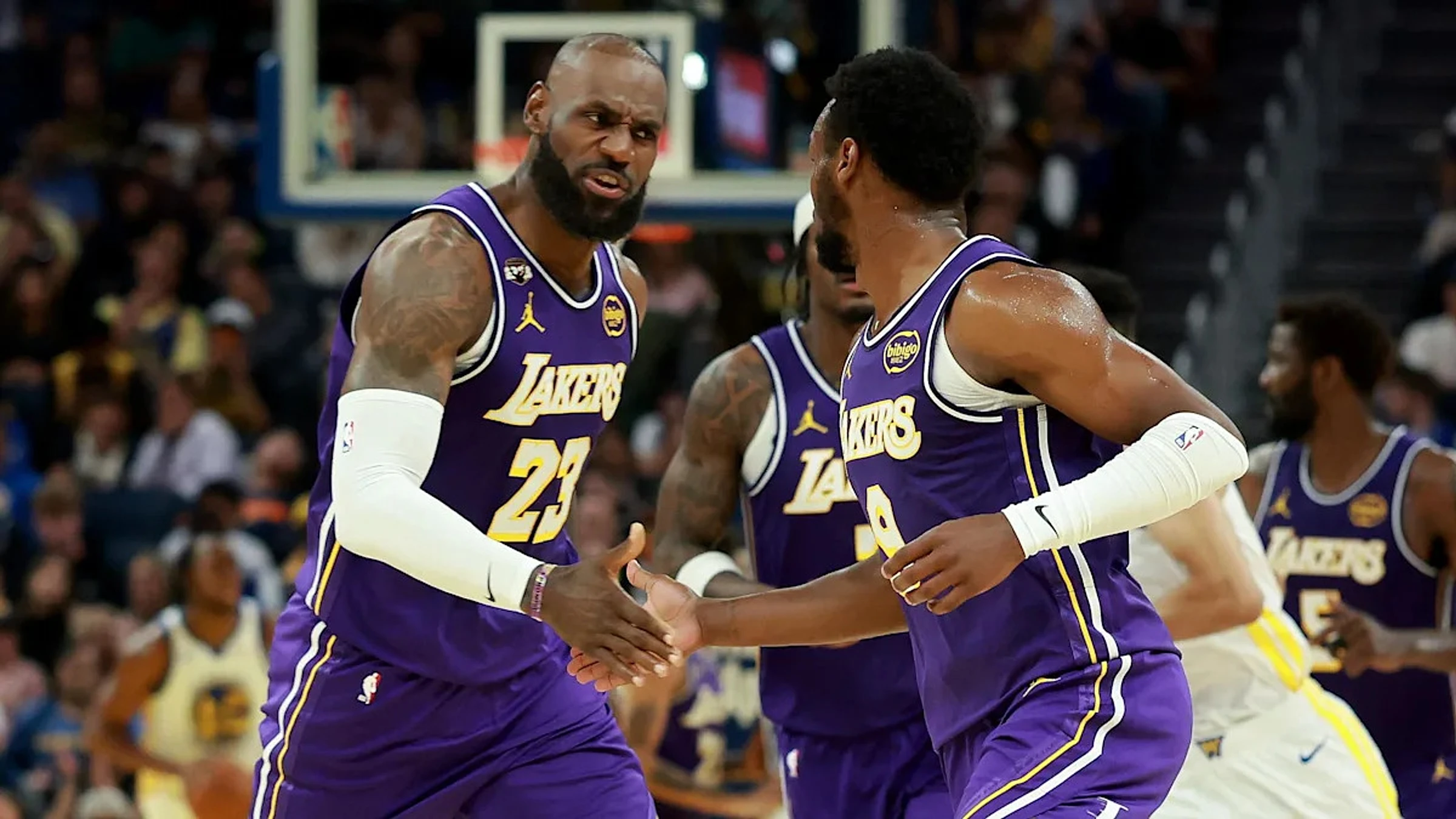 Bronny James sets up father LeBron in Lakers win