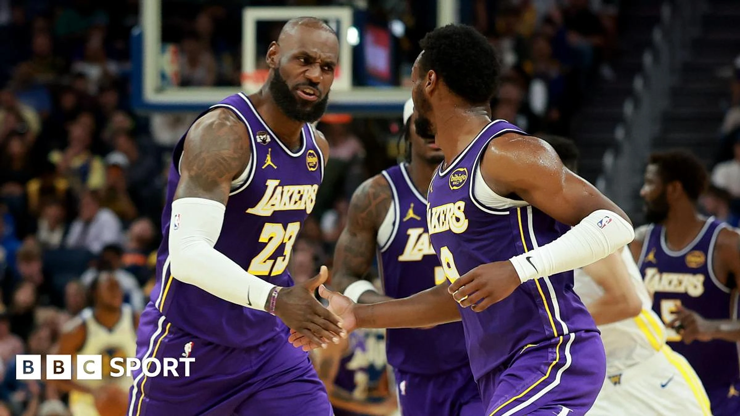 Bronny James sets up father LeBron in Lakers win