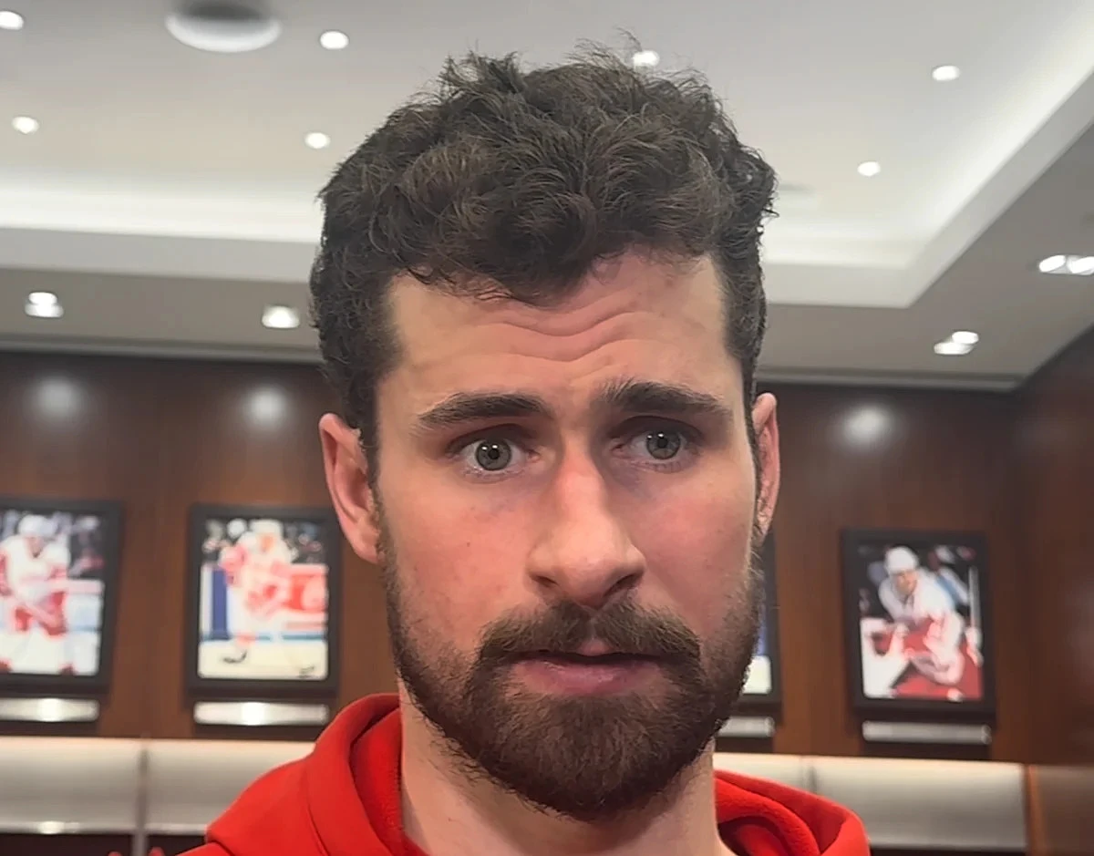 Hear reactions from Red Wings' players after crucial loss to Devils