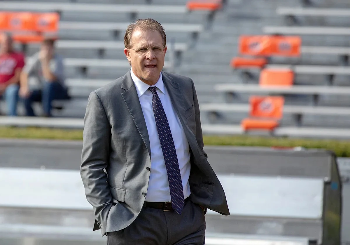 Gus Malzahn attends Auburn football's scrimmage on Tuesday