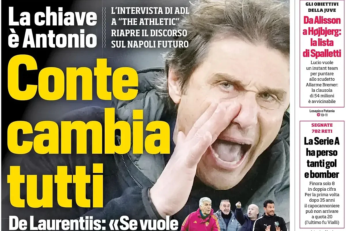 Today’s Papers: Conte changes everything, Juventus reshuffle, Lookman party