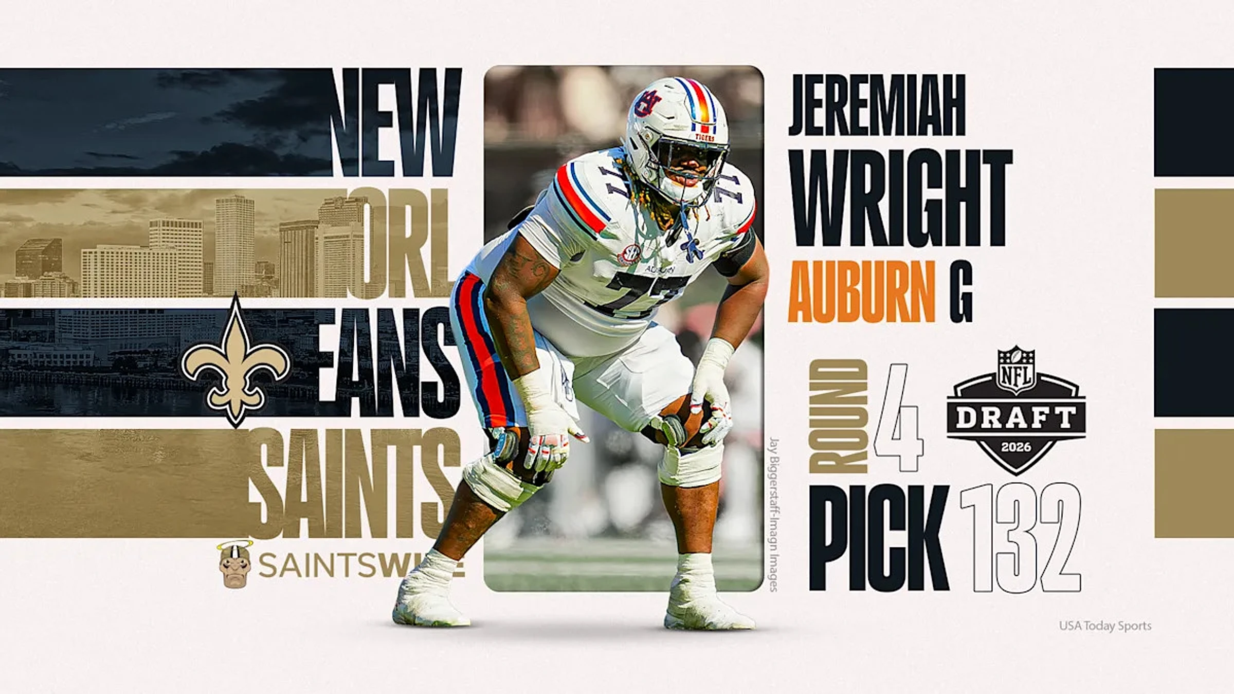 Saints take Jeremiah Wright with the No. 132 pick in the NFL draft