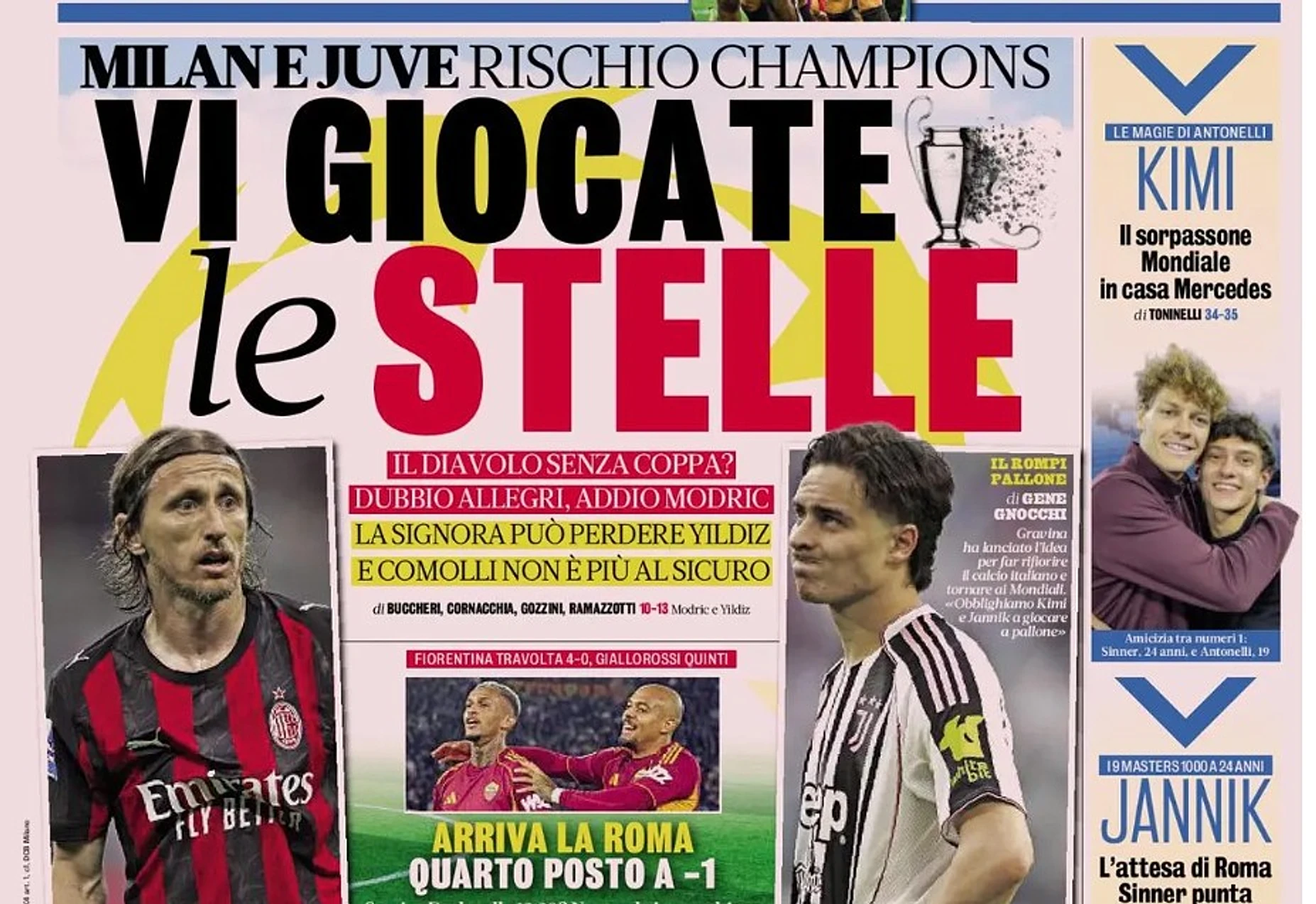 Today’s Papers – Milan and Juventus risk, Inter change