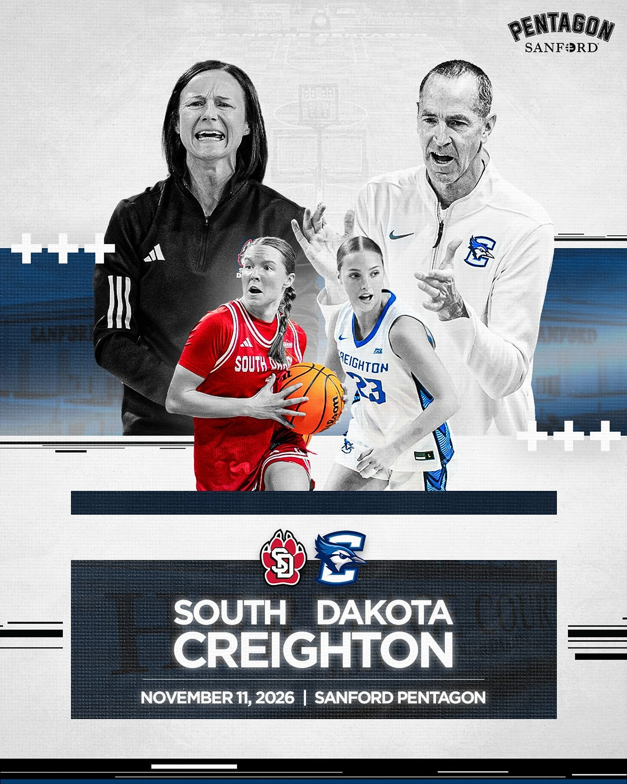 South Dakota women's basketball, Creighton to meet at Pentagon