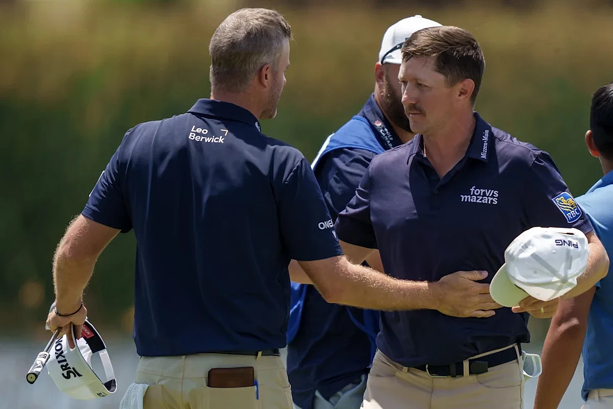 Mackenzie Hughes' tee shot hits cameraman in head at Truist Championship and then bounces onto green