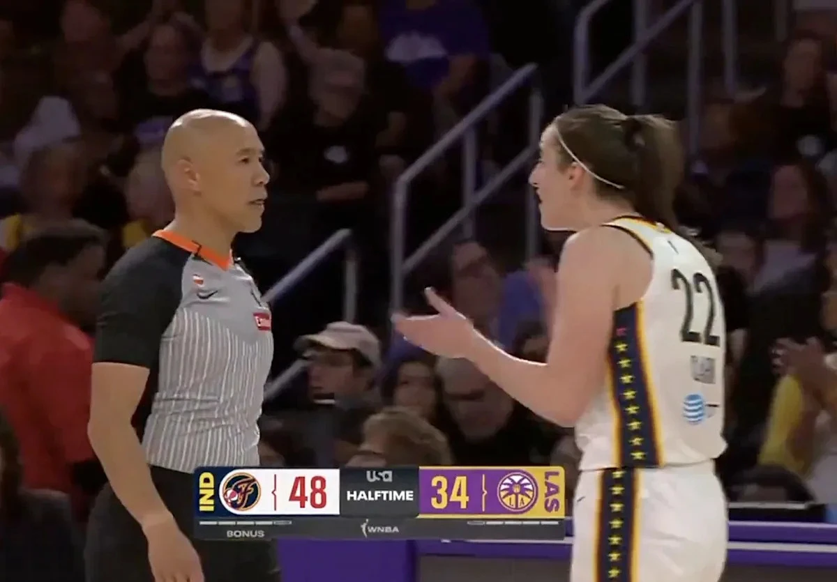 ‘What a joke’: Caitlin Clark technical foul sparks outrage after she yells at referee