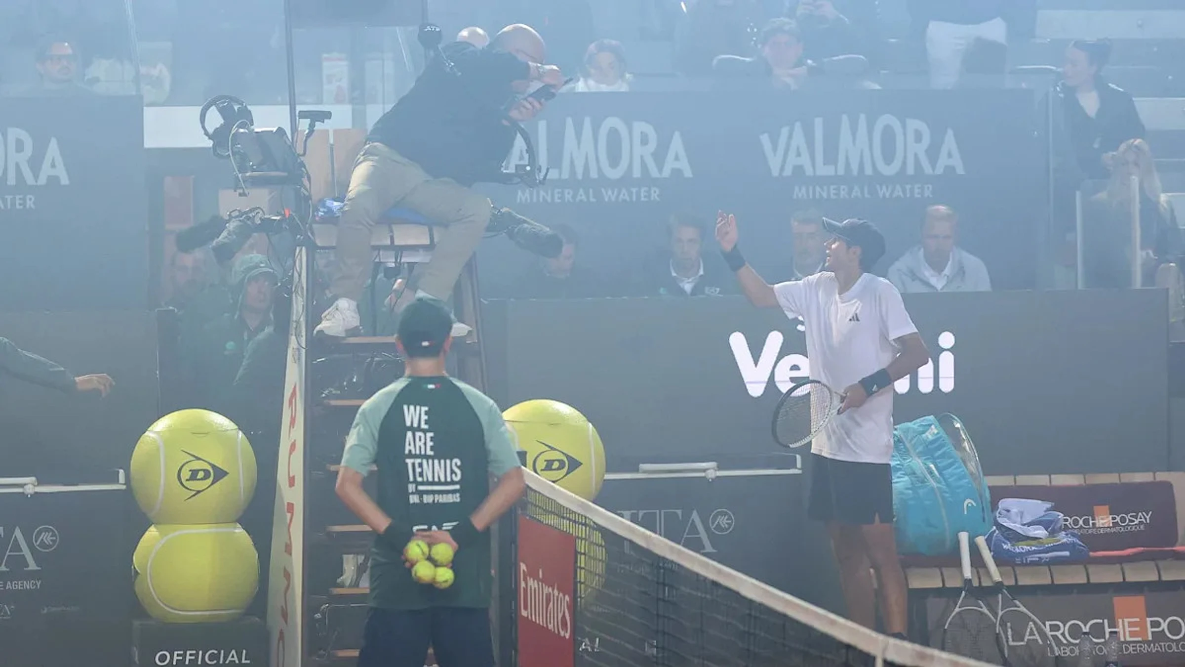 Italian Open match delayed by cup final fireworks
