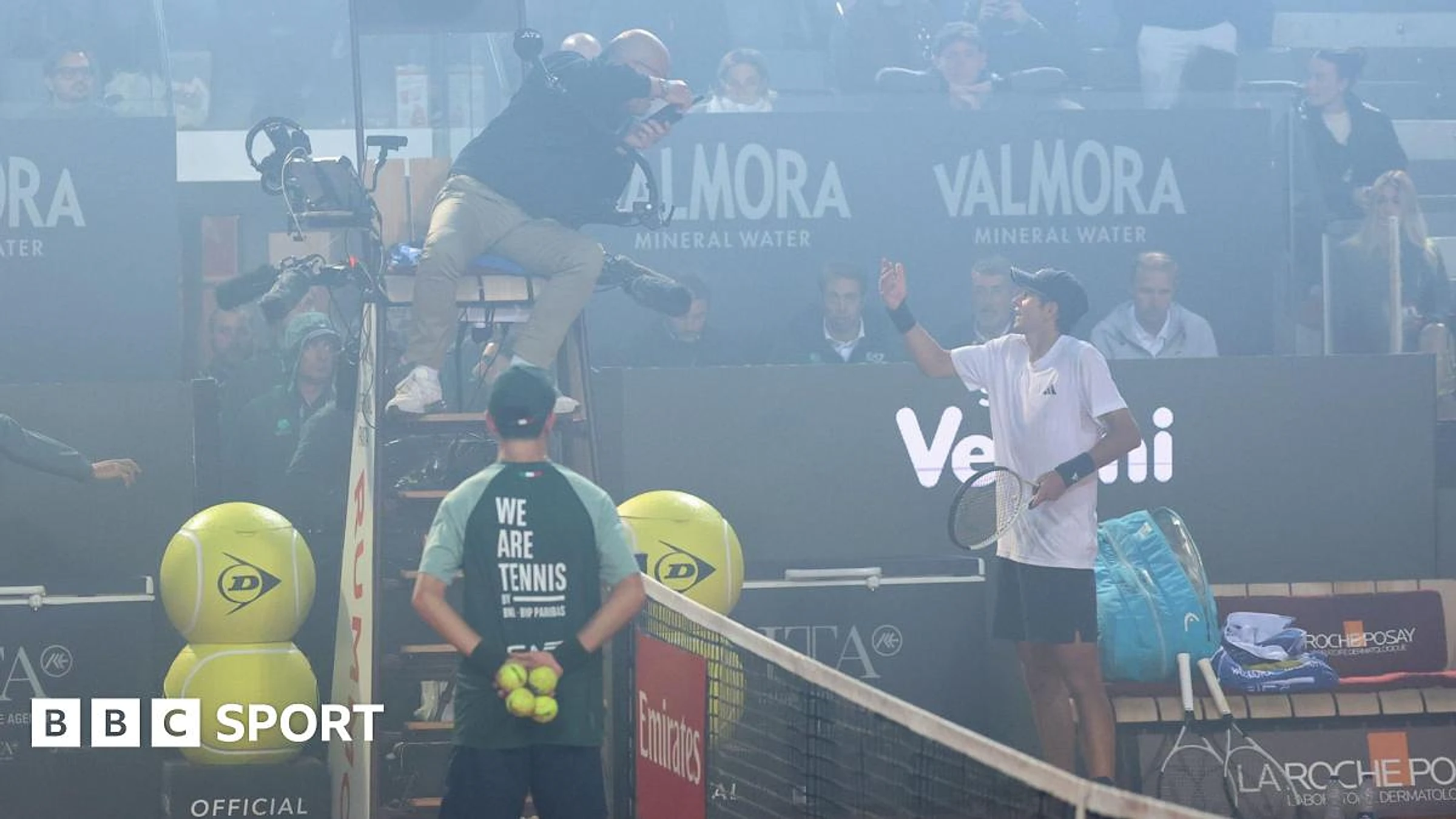 Italian Open match delayed by cup final fireworks