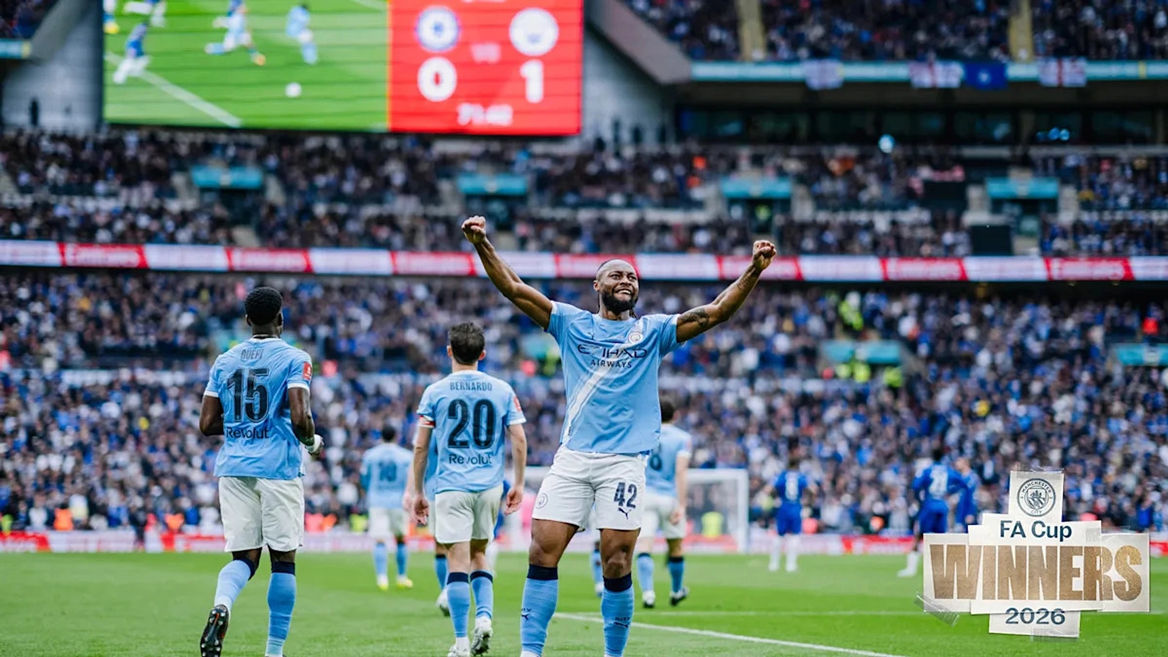 Brilliant Semenyo flick sees off Chelsea to win City an eighth FA Cup