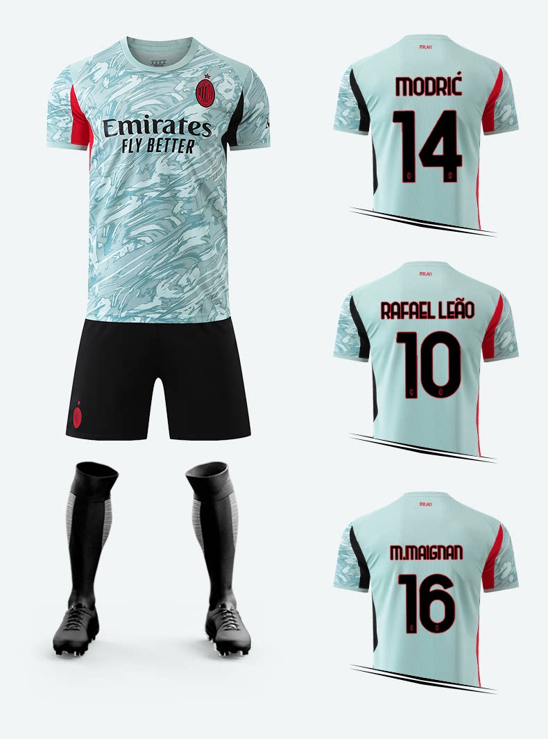 AC Milan Modric Kids Football Jersey Custom Kit detail 4