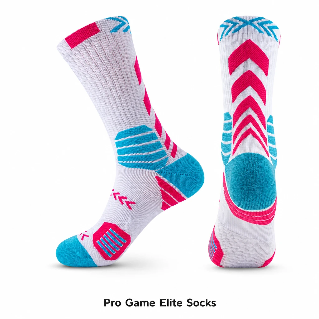 Men's Basketball Socks Pro Game Elite Terry Cushion Mid-Calf Ankle Support