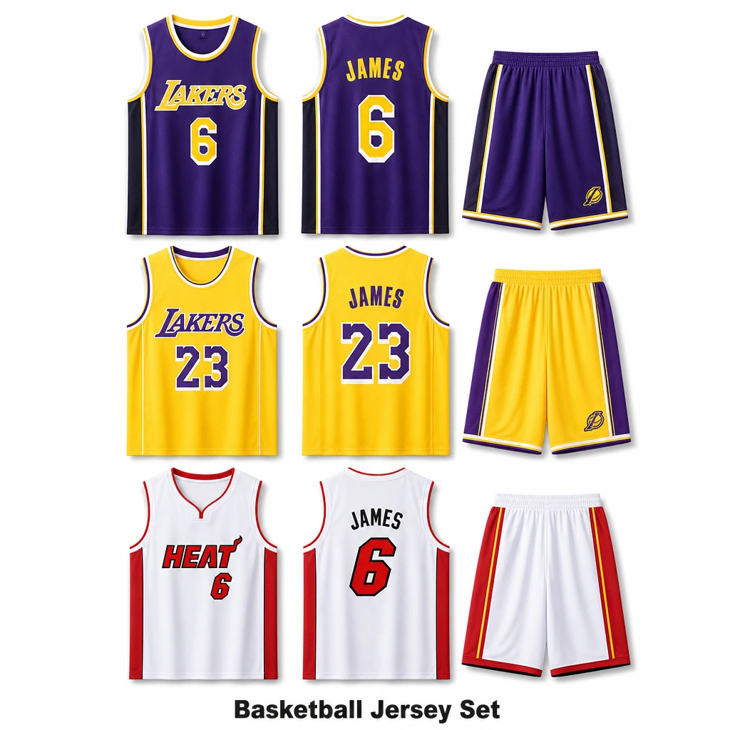 LeBron James #23 Lakers #6 Heat Cavaliers Space Jam Basketball Jersey Set Custom