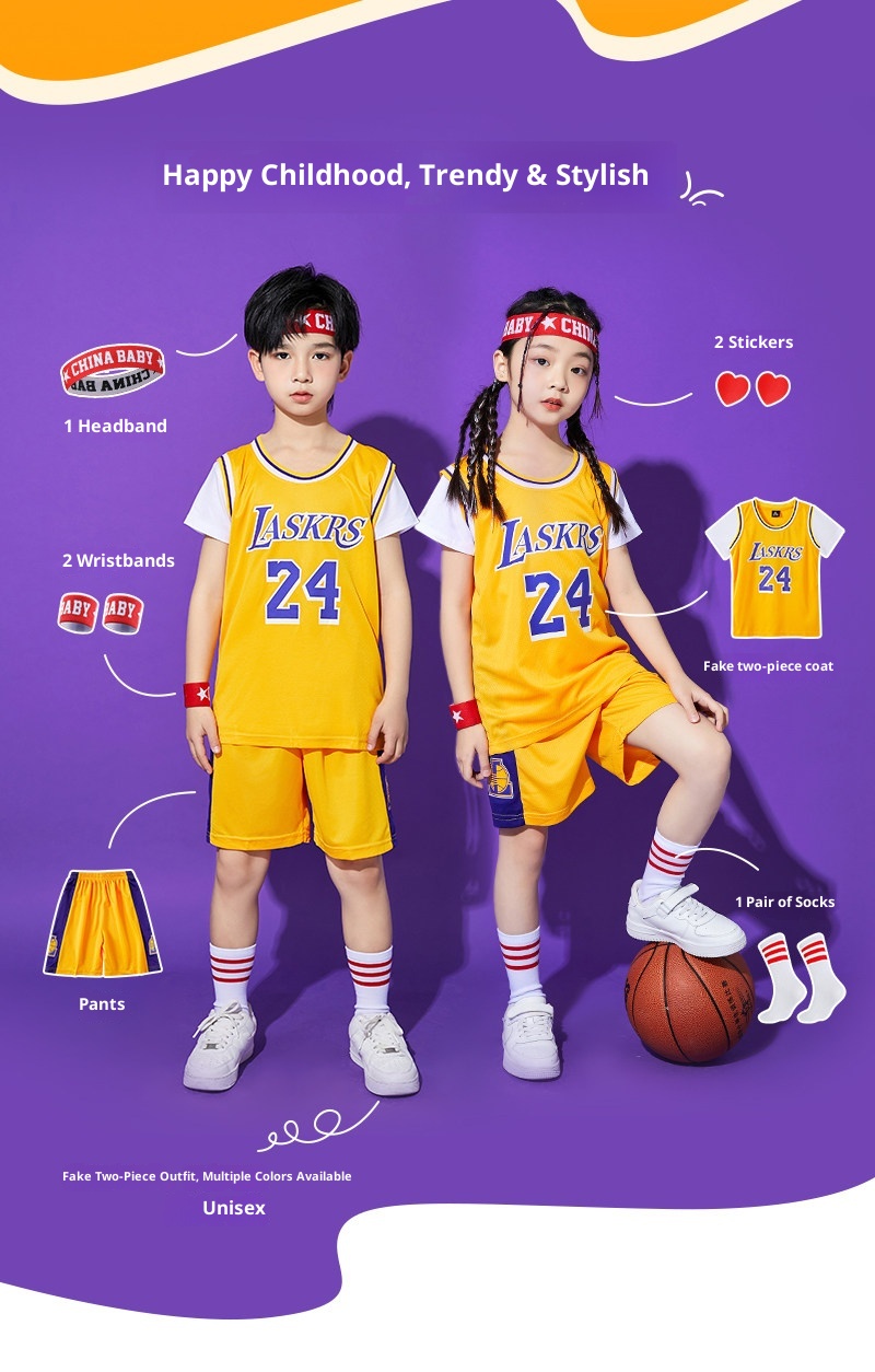 Kids Basketball Jersey Set detail 2